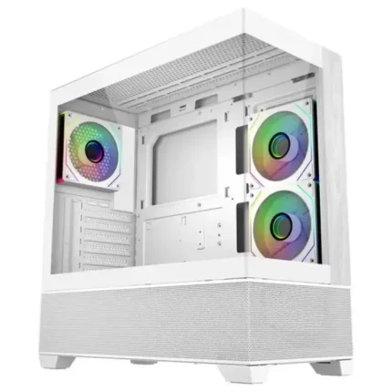 Cooler Master Elite 690 Wood Dual Tempered Glass Mid-Tower Case – White