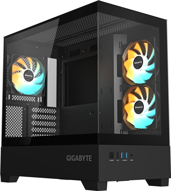 GIGABYTE GB-C201P Panoramic Midi-Tower Case with 4 ARGB Fans