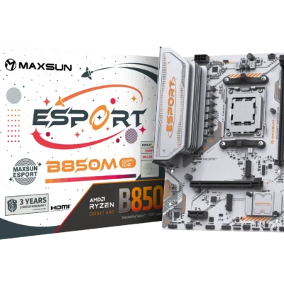 MAXSUN eSport B850M WIFI ICE AM5 DDR5 mATX Motherboard
