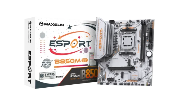 MAXSUN eSport B850M WIFI ICE AM5 DDR5 mATX Motherboard