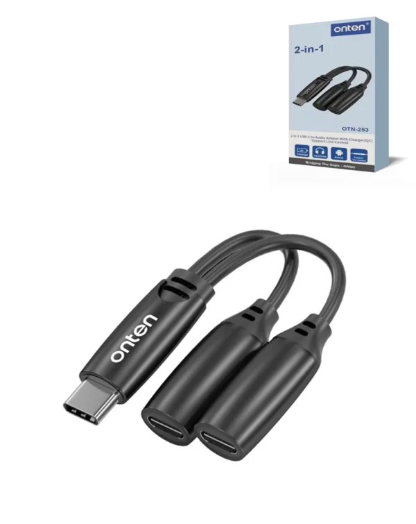 ONTEN OTN-253 2-in-1 Type-C to Type-C *2 Digital Adapter
