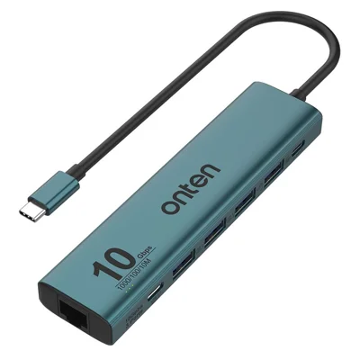 Onten OTN-UC616 6 in 1 USB 3.2 Gen 2 Hub with Gigabit