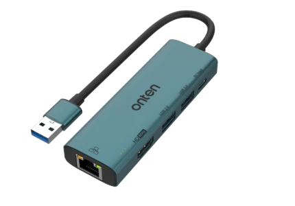 Onten OTN-US125 5-in-1 USB Hub HDMI + RJ45 + USB 3.0 + USB 2.0 + Type-C Input