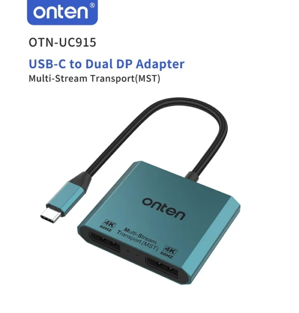 Onten UC915 USB-C to Dual DisplayPort Converter