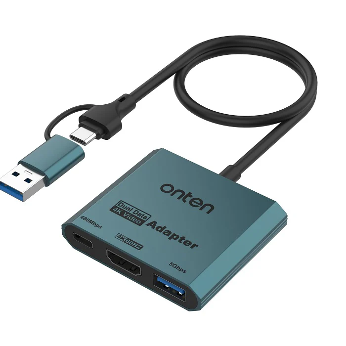 Onten UCA303 3-in-2 USB-C & USB-A to HDMI Adapter