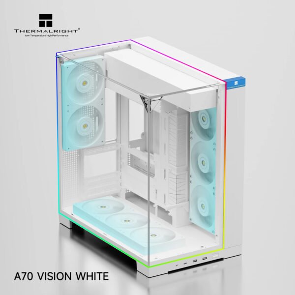 Thermalright TR-A70 Vision ATX Desktop Gaming Case Including 9.16 LCD - White
