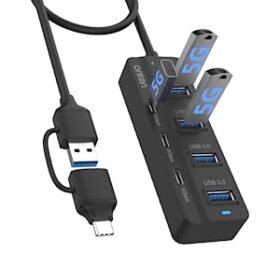 Onten UCA5306 7-In-2 USB-C/USB 3.0 Gen 1 to 7-Port Hub