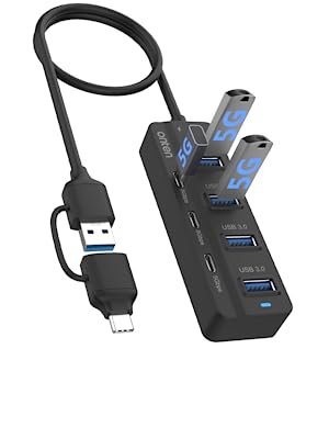 Onten UCA5306 7-In-2 USB-C/USB 3.0 Gen 1 to 7-Port Hub